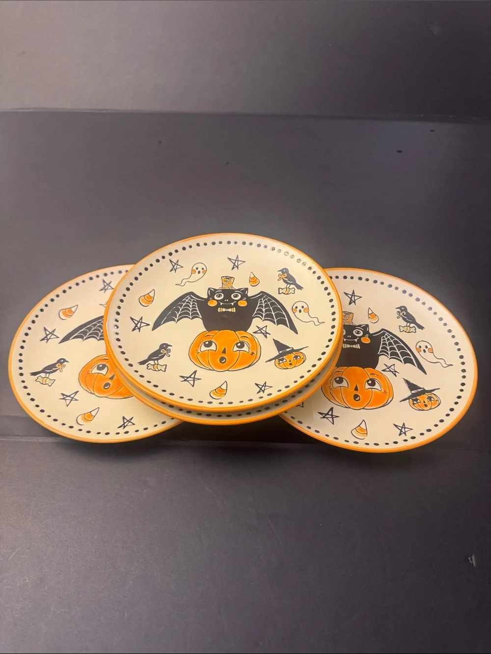 ELI + ANA 2026 Halloween Creep Show Salad Plates - Set of 4